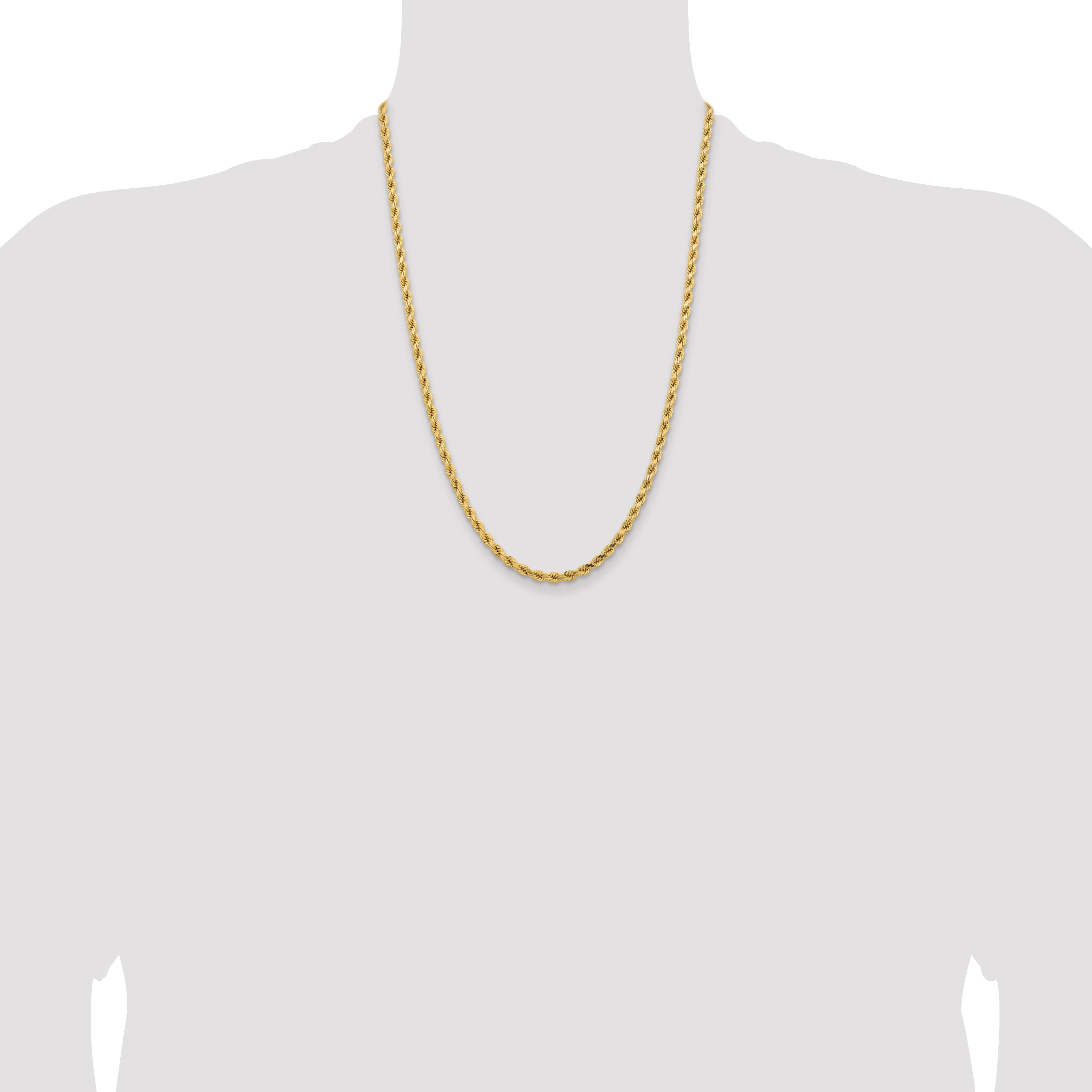 14k 4.25mm Diamond-cut Rope Chain