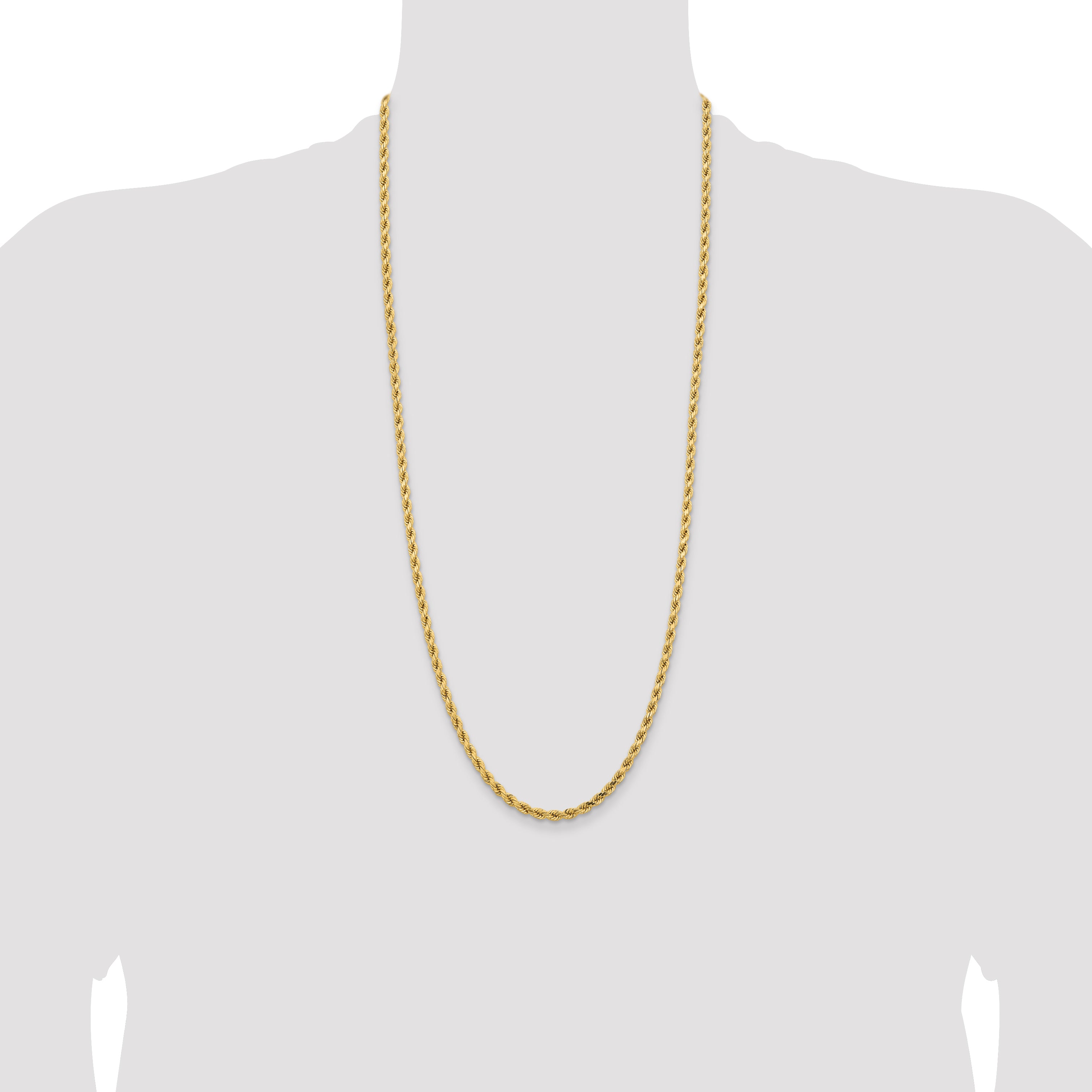 14k 4.25mm Diamond-cut Rope Chain