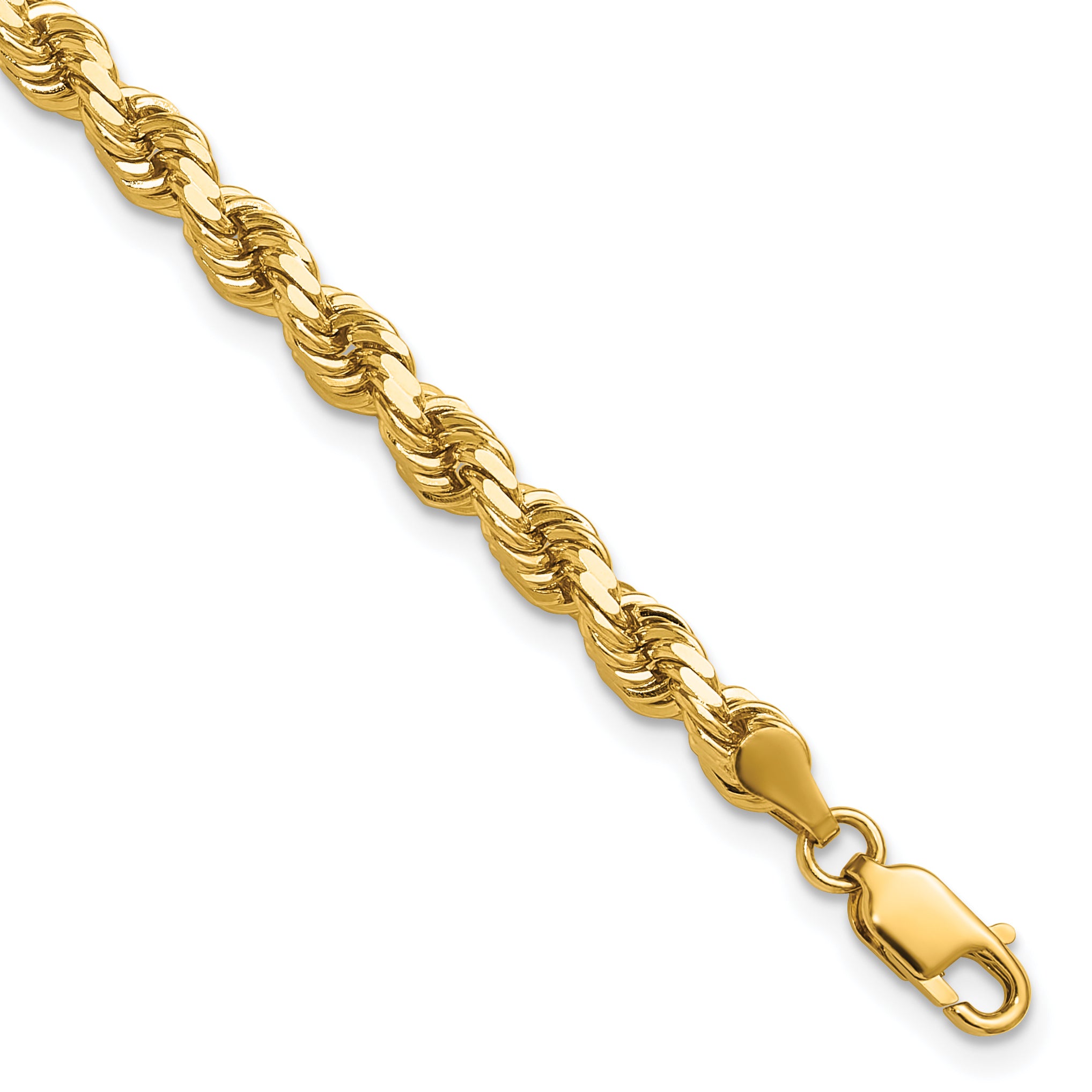 14k 4.25mm Diamond-cut Rope Chain