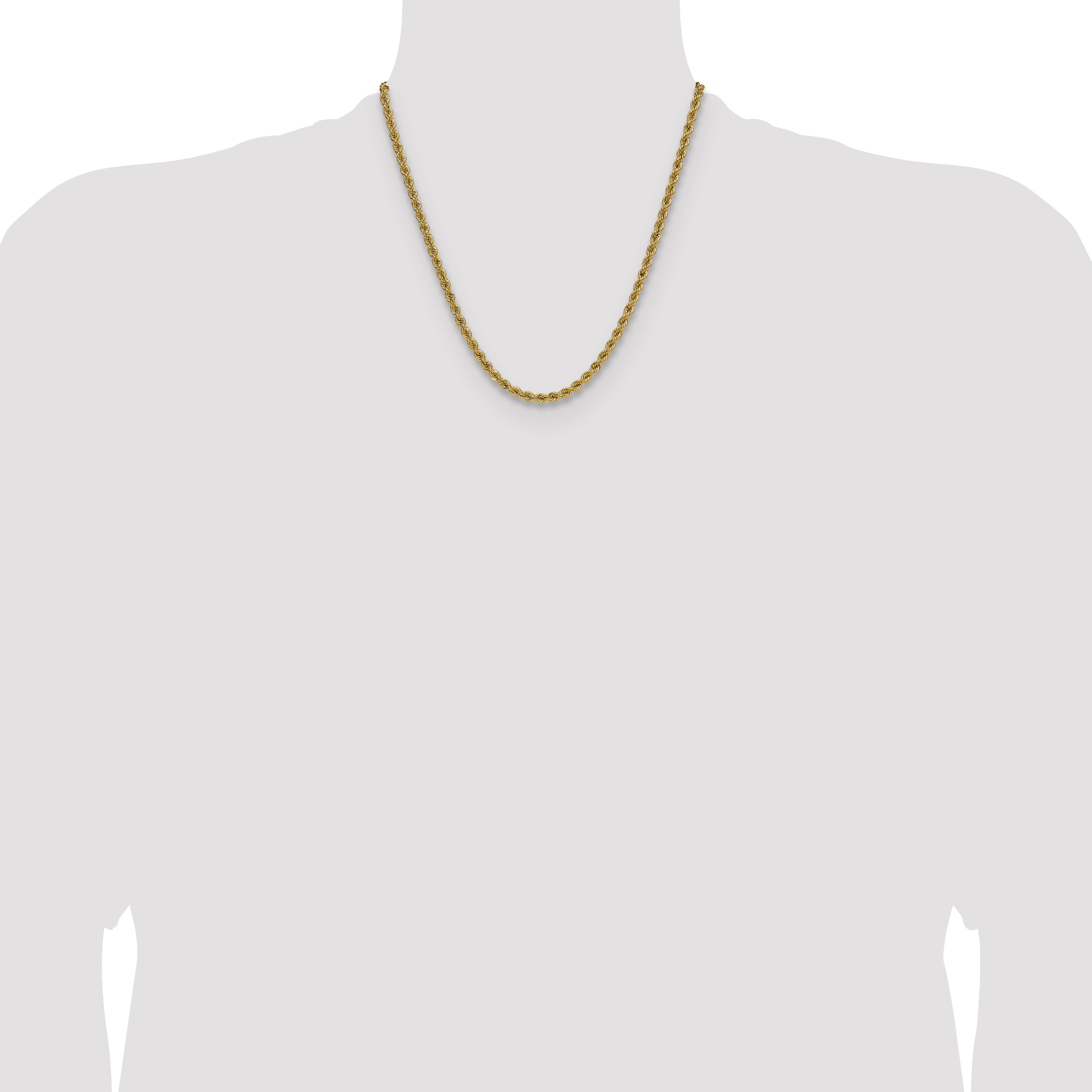 14k 4.2mm Solid Rope Chain