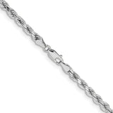 14k White Gold 4.25mm Diamond-cut Rope Chain