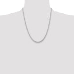 14k White Gold 4.25mm Diamond-cut Rope Chain
