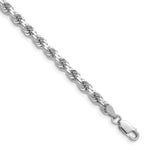 14k White Gold 4.25mm Diamond-cut Rope Chain
