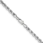 14k White Gold 4.25mm Diamond-cut Rope Chain