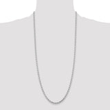 14k White Gold 4.25mm Diamond-cut Rope Chain
