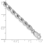 14k White Gold 4.25mm Diamond-cut Rope Chain