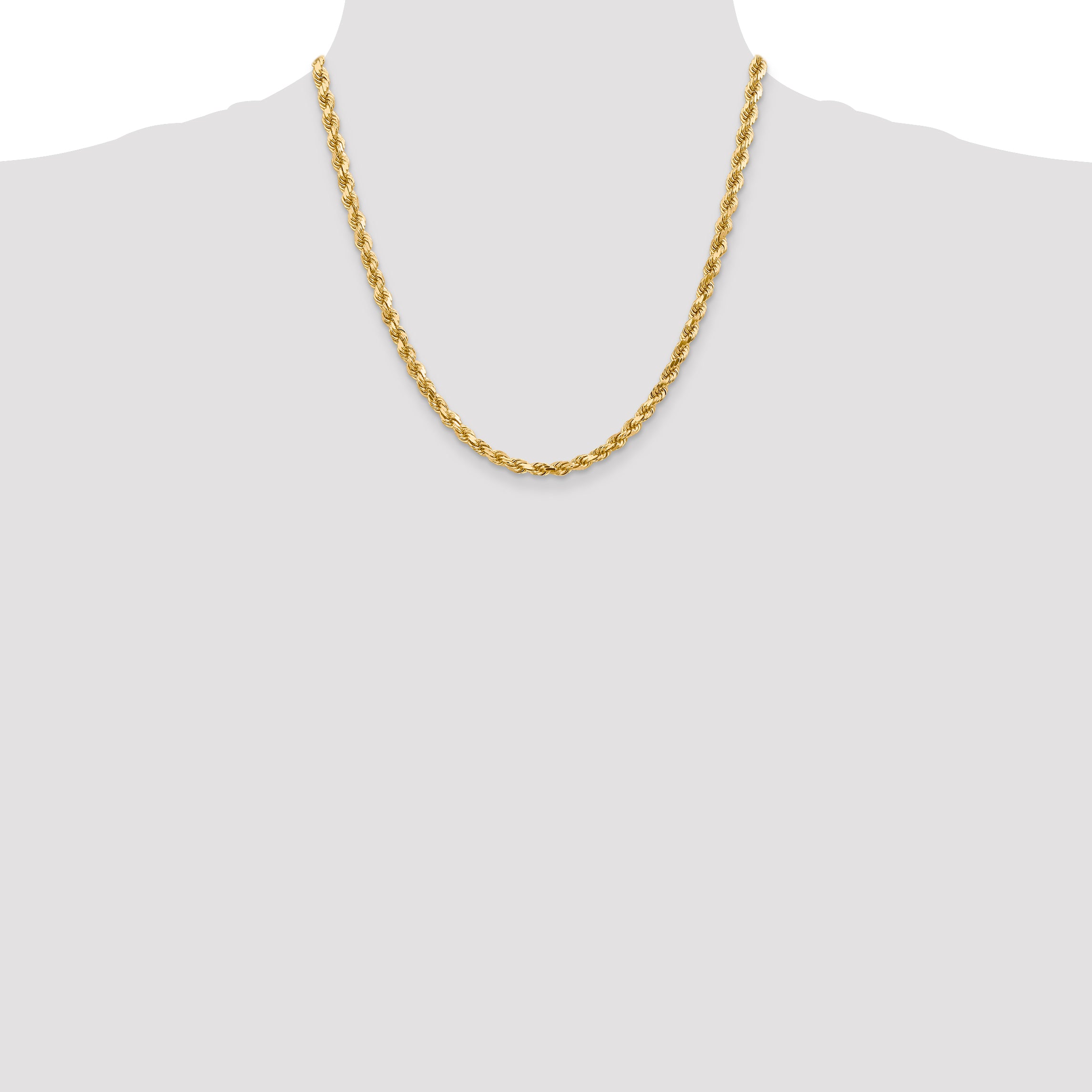 14k 4.5mm Diamond-cut Rope Chain