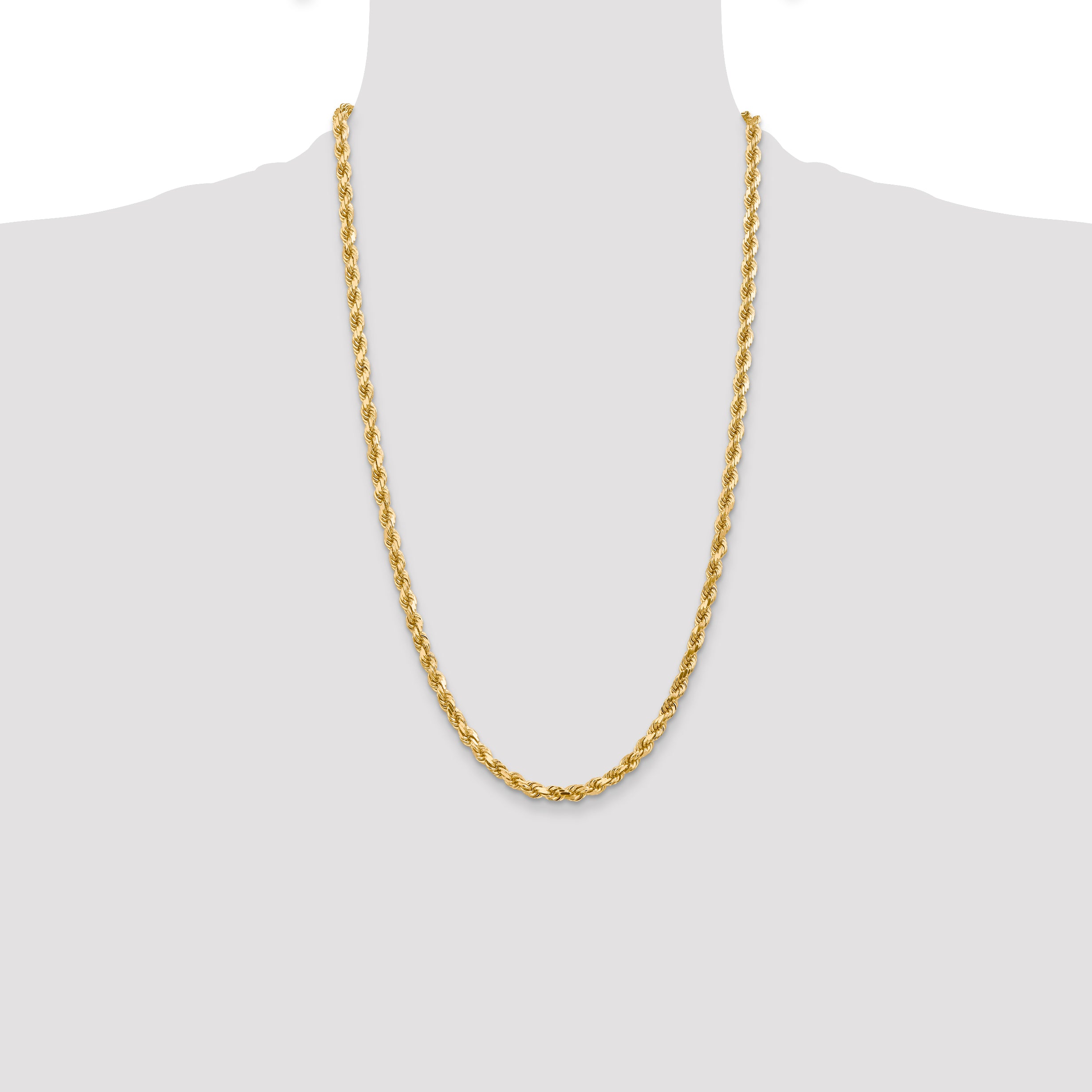 14k 4.5mm Diamond-cut Rope Chain
