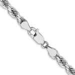 14k Whie Gold 4.5mm Diamond-cut Rope Chain