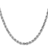 14k Whie Gold 4.5mm Diamond-cut Rope Chain