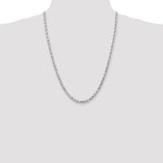 14k Whie Gold 4.5mm Diamond-cut Rope Chain