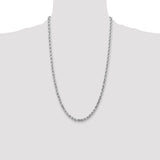 14k Whie Gold 4.5mm Diamond-cut Rope Chain
