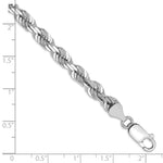 14k White Gold 5.5mm Diamond-cut Rope Chain