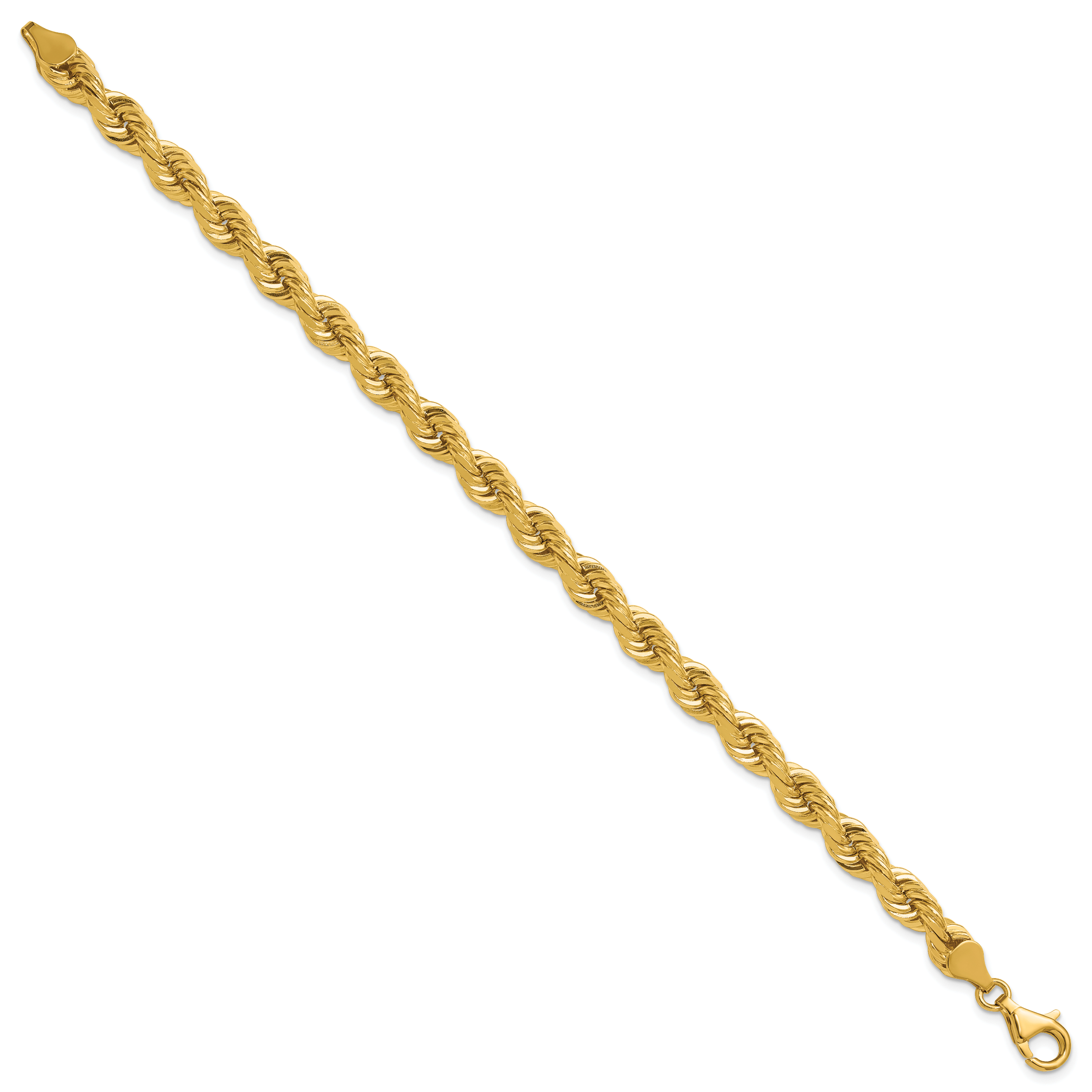 14k 6.5mm D/C Rope Fancy Lobster Clasp Chain