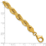 14k 6.5mm D/C Rope Fancy Lobster Clasp Chain
