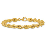 14k 6.5mm D/C Rope Fancy Lobster Clasp Chain