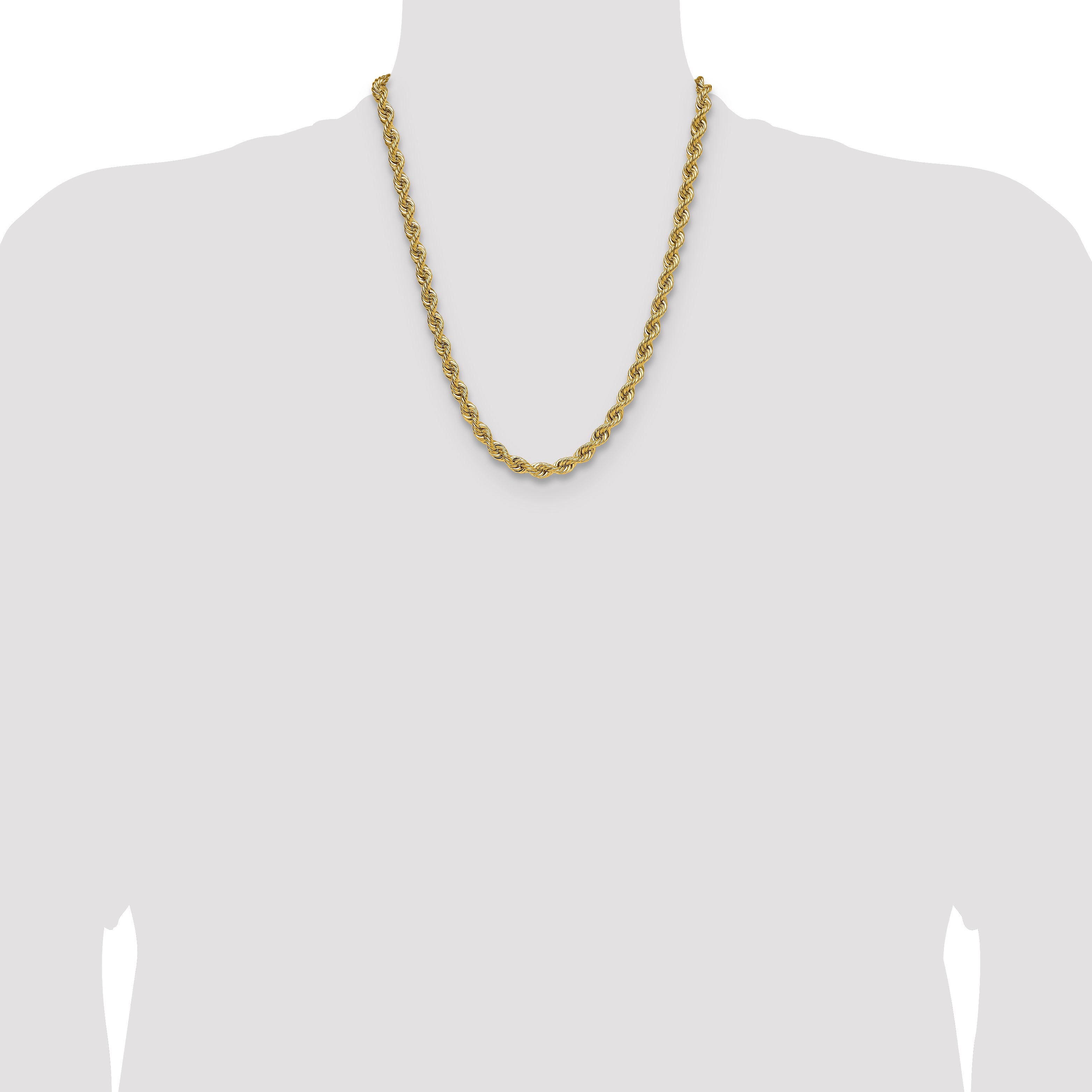 14k 6.7mm Solid Rope Chain