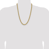 14k 6.7mm Solid Rope Chain