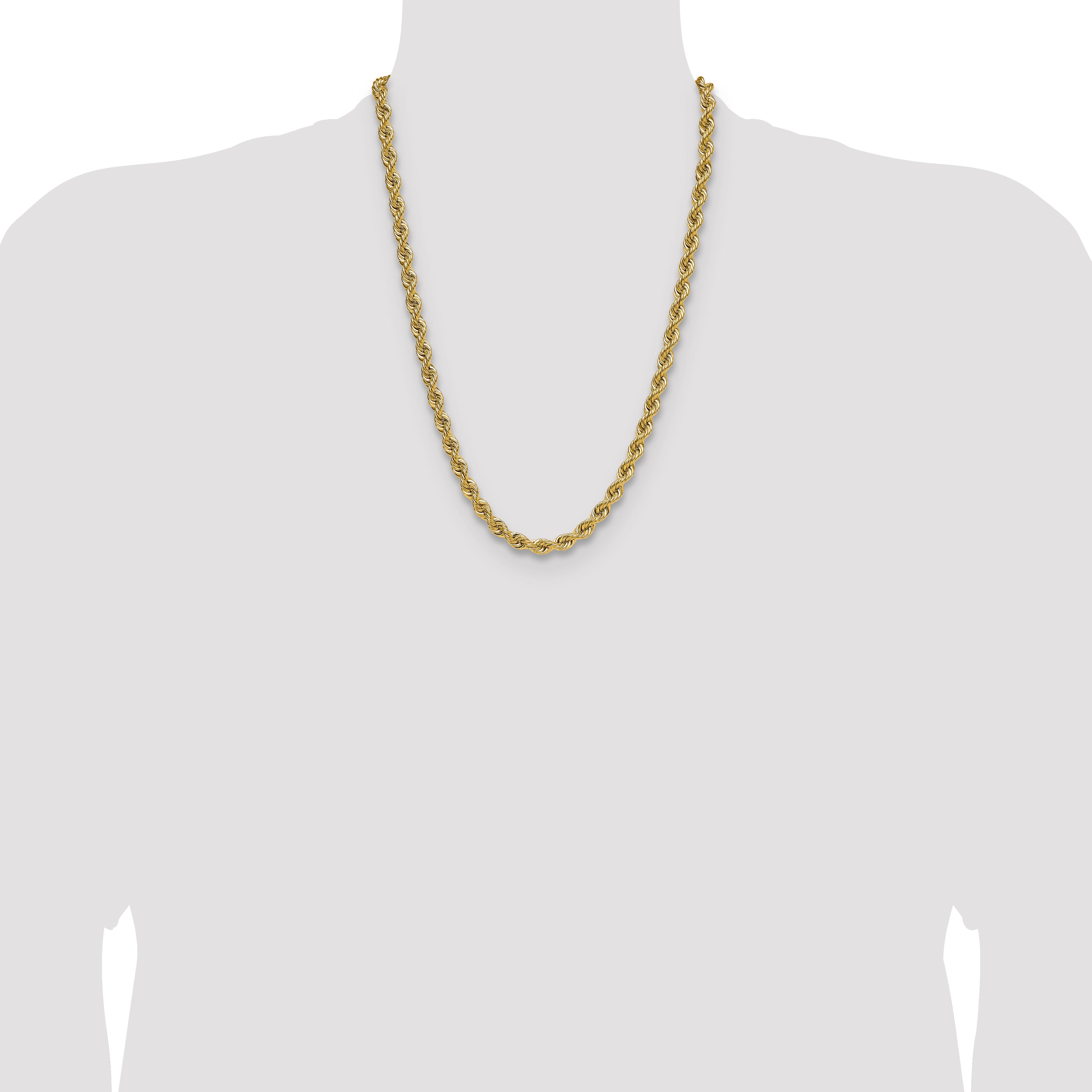 14k 6.7mm Solid Rope Chain