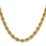 14k 6.7mm Solid Rope Chain