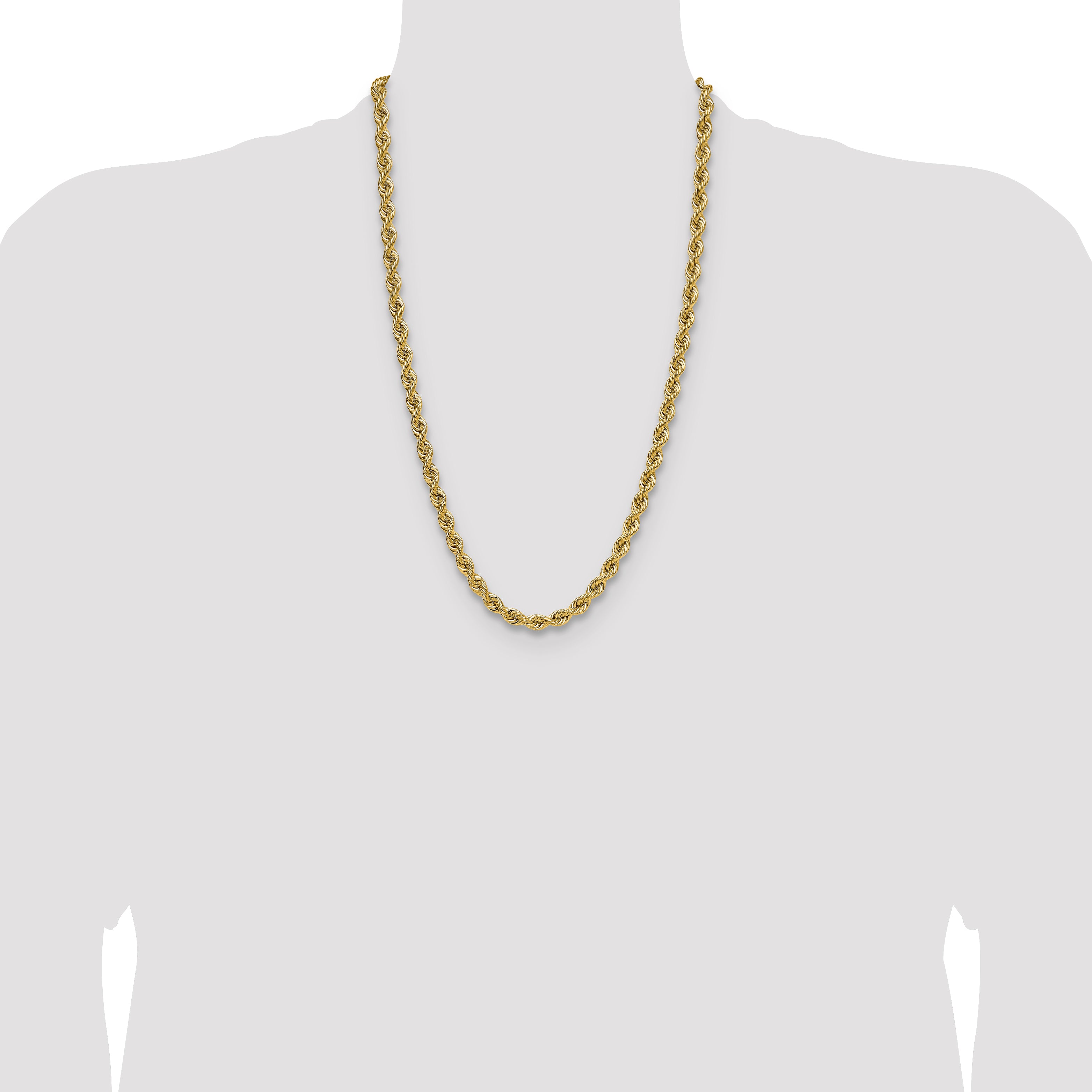 14k 6.7mm Solid Rope Chain