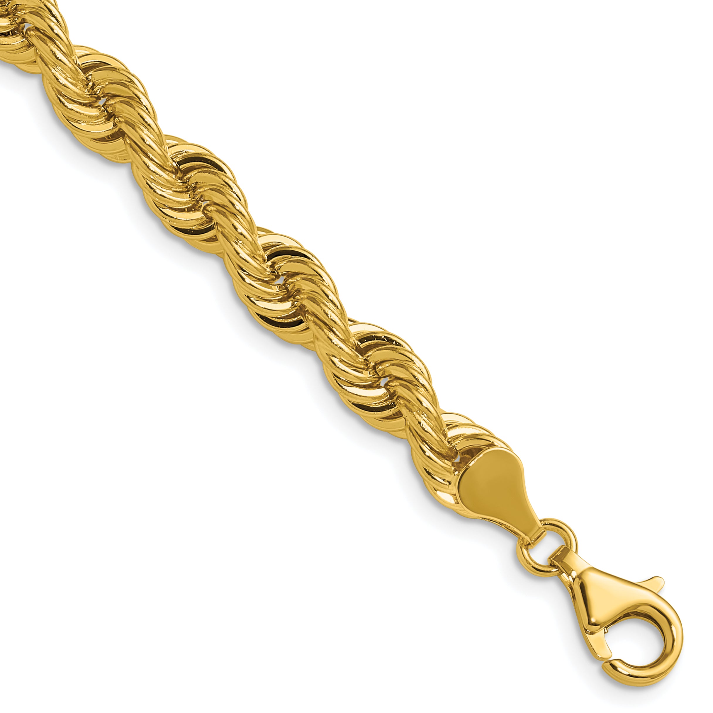 14k 6.7mm Solid Rope Chain