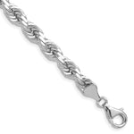 14k White Gold 6.5mm D/C Rope Fancy Lobster Clasp Chain