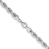 14k White Gold 6.5mm D/C Rope Fancy Lobster Clasp Chain