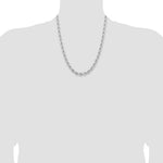 14k White Gold 6.5mm D/C Rope Fancy Lobster Clasp Chain