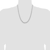 14k White Gold 6.5mm D/C Rope Fancy Lobster Clasp Chain