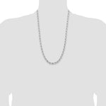 14k White Gold 6.5mm D/C Rope Fancy Lobster Clasp Chain