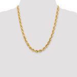 14k 7.0mm D/C Rope Fancy Lobster Clasp Chain