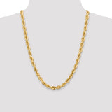 14k 7.0mm D/C Rope Fancy Lobster Clasp Chain