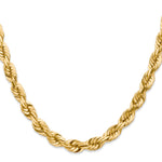 14k 7.0mm D/C Rope Fancy Lobster Clasp Chain