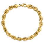 14k 7.0mm D/C Rope Fancy Lobster Clasp Chain