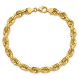 14k 7.0mm D/C Rope Fancy Lobster Clasp Chain