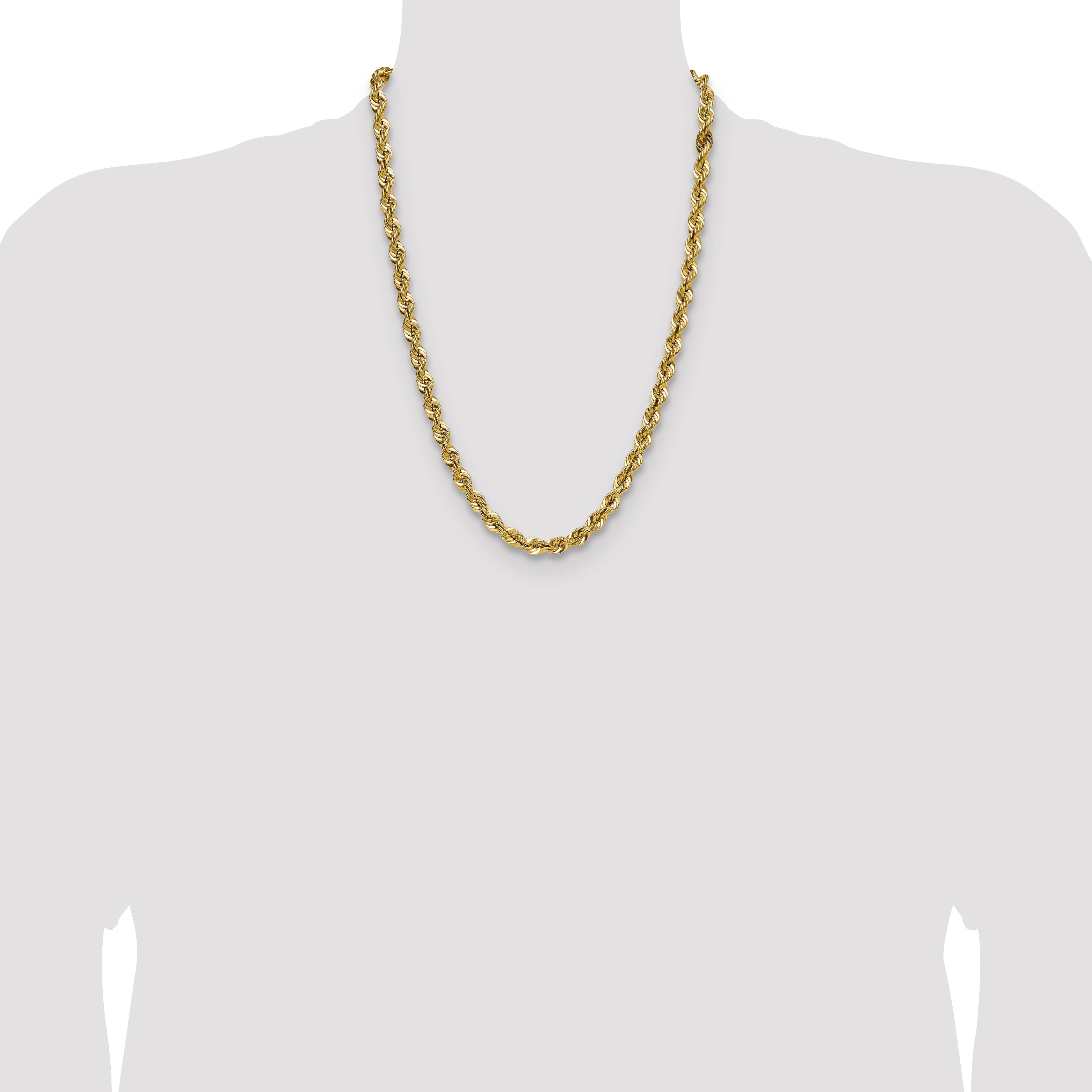 14k 7.5mm Solid Rope Chain