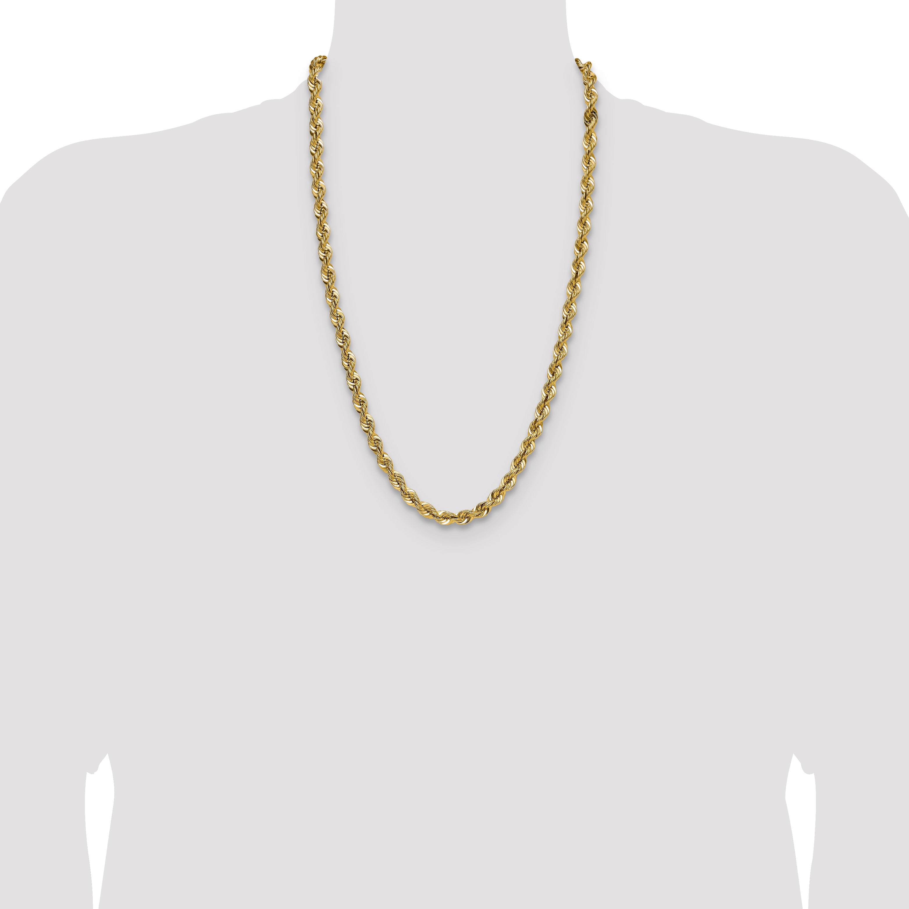 14k 7.5mm Solid Rope Chain