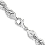 14k White Gold 7.0mm D/C Rope Fancy Lobster Clasp Chain