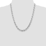 14k White Gold 7.0mm D/C Rope Fancy Lobster Clasp Chain