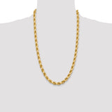 14k White Gold 7.0mm D/C Rope Fancy Lobster Clasp Chain