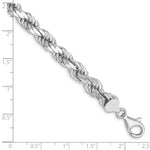 14k White Gold 7.0mm D/C Rope Fancy Lobster Clasp Chain
