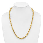 14k 8.0mm D/C Rope Fancy Lobster Clasp Chain