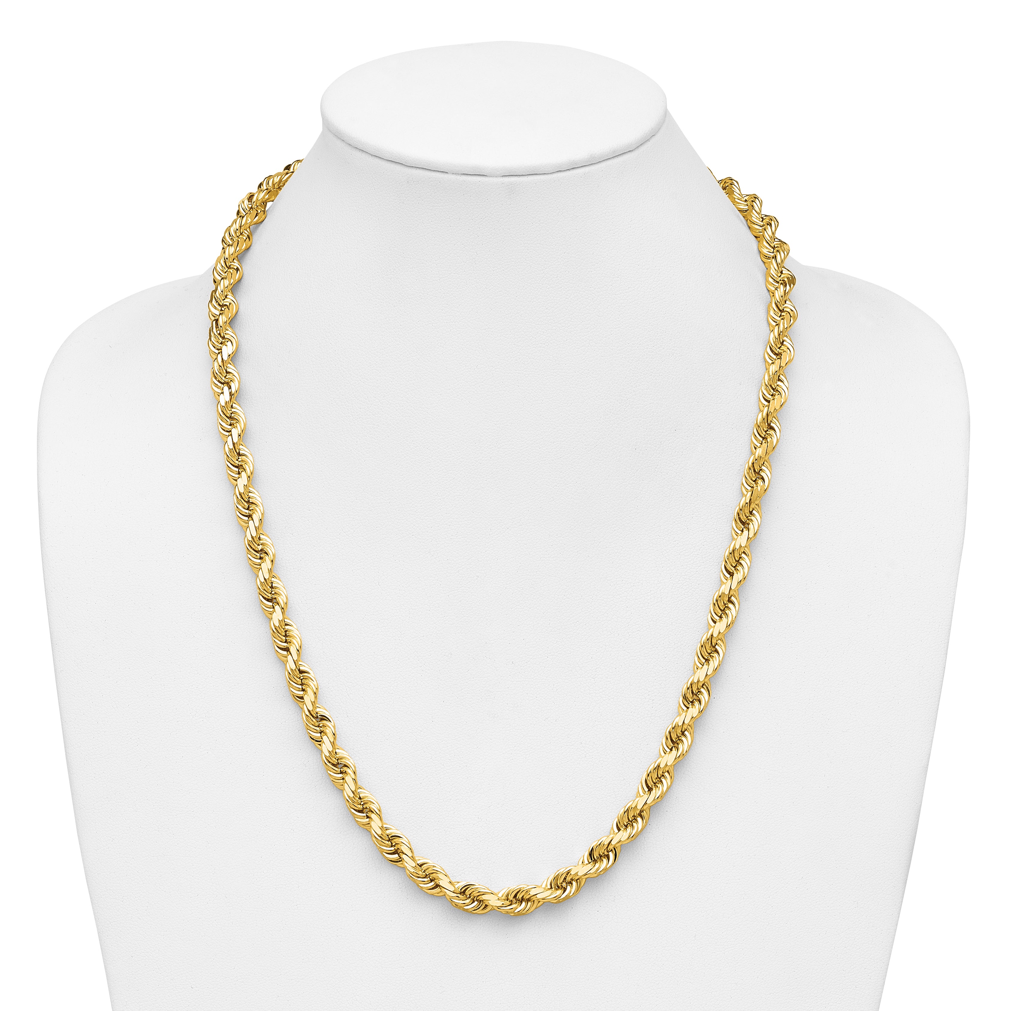 14k 8.0mm D/C Rope Fancy Lobster Clasp Chain