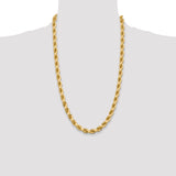 14k 8.0mm D/C Rope Fancy Lobster Clasp Chain