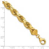 14k 8.0mm D/C Rope Fancy Lobster Clasp Chain