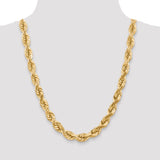 14k 10.0mm D/C Rope Fancy Lobster Clasp Chain