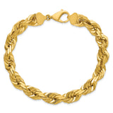 14k 10.0mm D/C Rope Fancy Lobster Clasp Chain