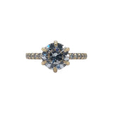 14k Accented Yellow Gold 2.15ct Round Lab Grown Diamond Engagement Ring