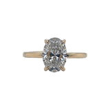 14k Hidden Halo Yellow Gold 2.00ct Oval Lab Grown Diamond Engagement Ring